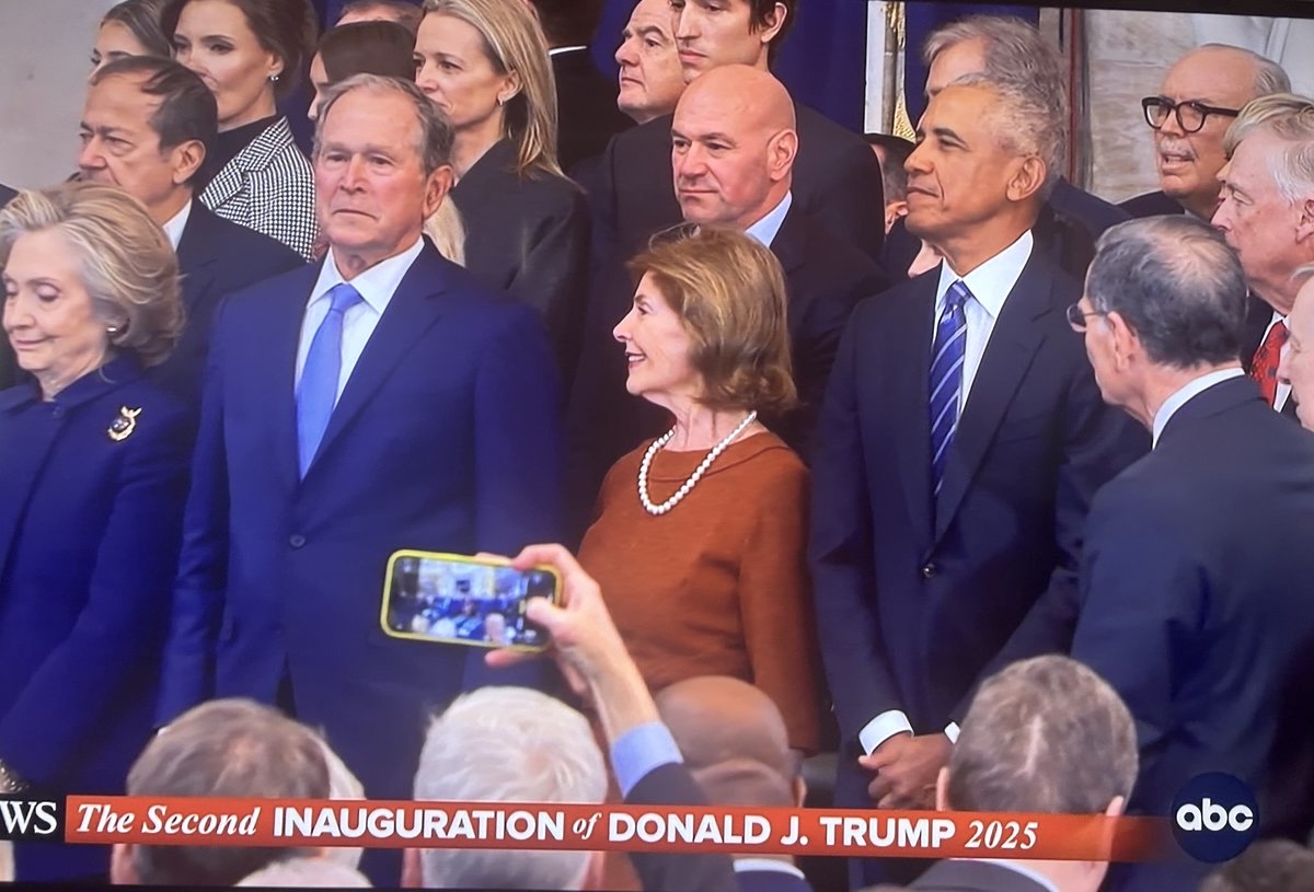 Dana White with Bush, Obama and Clinton at Trump's Inauguration