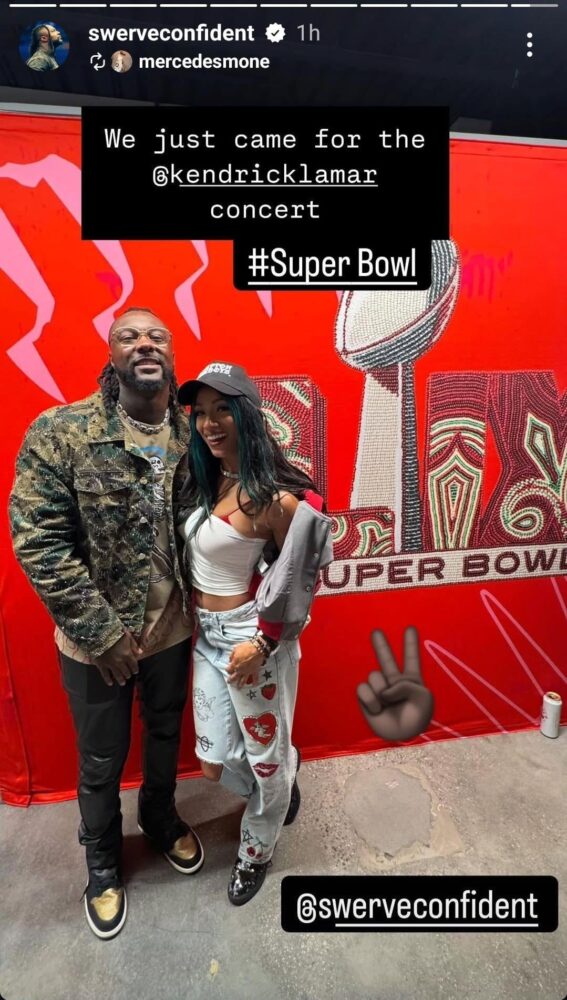 Swerve and Mercedes Mone at Super Bowl LIX