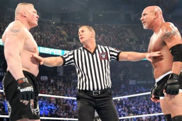 wwe news goldberg brock lesnar survivor series match finish who knew face off 