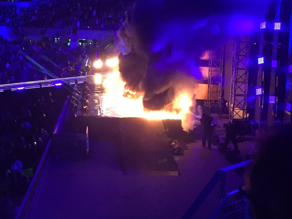 WrestleMania Stage Catches Fire During Undertaker’s Exit