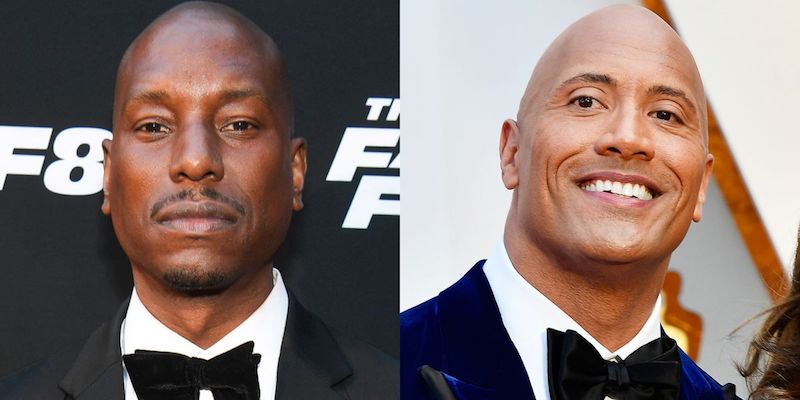 celebs tyrese dwayne the rock johnson