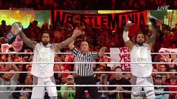 the usos retained wrestlemania 