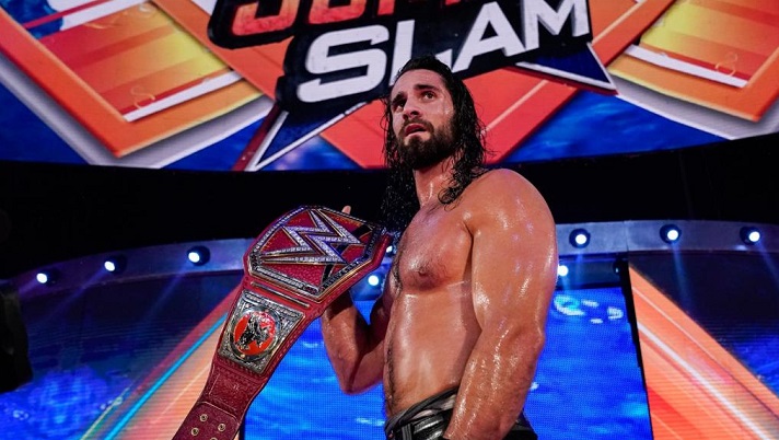 Seth Rollins after winning the Universal Championship