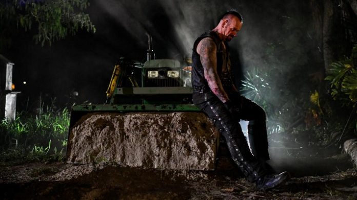 The Undertaker during the shooting of the boneyard match