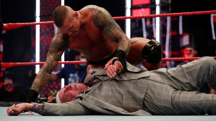 Randy Orton attacked Ric Flair during the main event of Raw