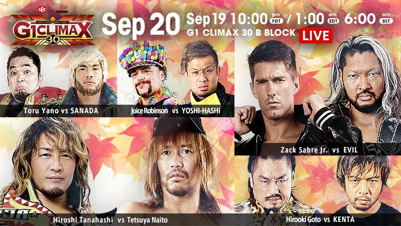 Results: NJPW G1 Climax 30 Day 2