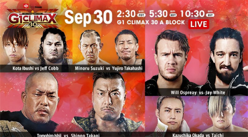 Results: NJPW G1 Climax 30 Day 7