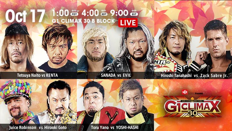 Results: NJPW G1 Climax 30 Day 18 (B-Block Playoffs)