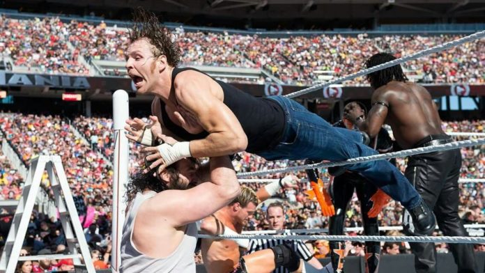 Jon Moxley and Brodie Lee at WrestleMania 31