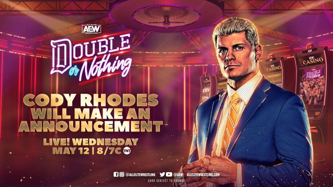 Cody Rhodes To Make AEW Double Or Nothing Announcement