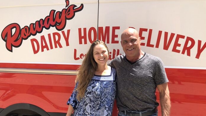 Ronda Rousey and Kurt Angle