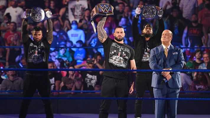 Roman Reigns, Paul Heyman and the Usos