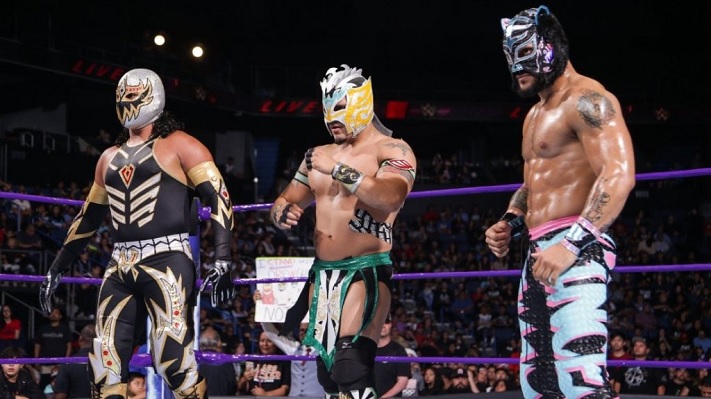 [From left] Grand Metalik, Kalisto and Lince Dorado