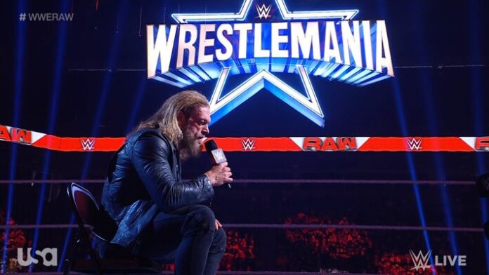 Edge WrestleMania sign raw 