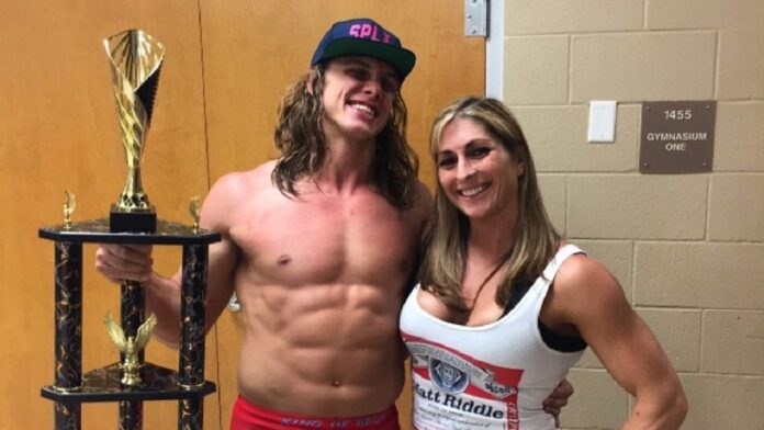 Matt Riddle with his wife