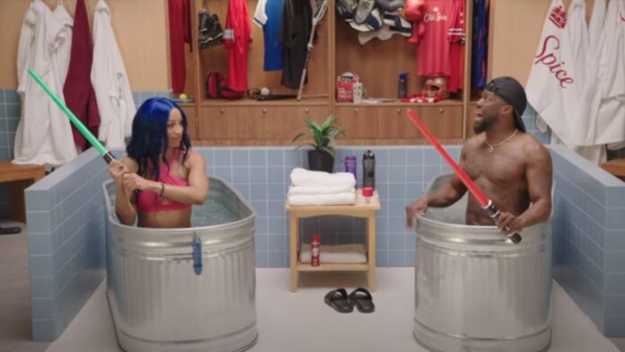 Sasha Banks and Kevin Hart