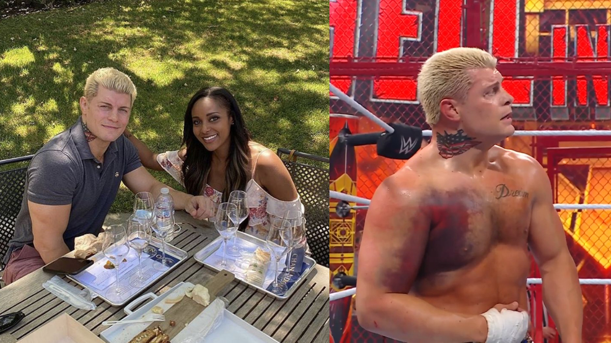 Brandi Rhodes reacts to Cody Rhodes