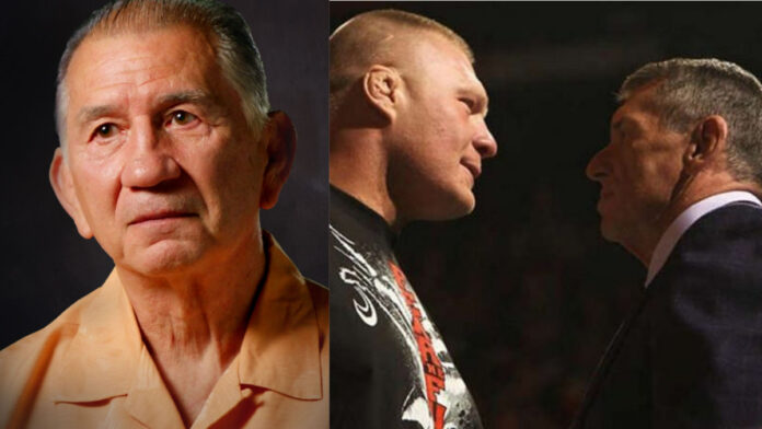 Gerald Brisco, Brock Lesnar, and Vince McMahon