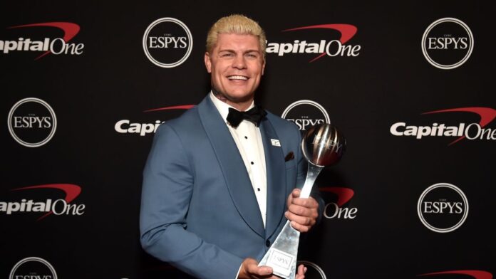 Cody Rhodes with his ESPY award