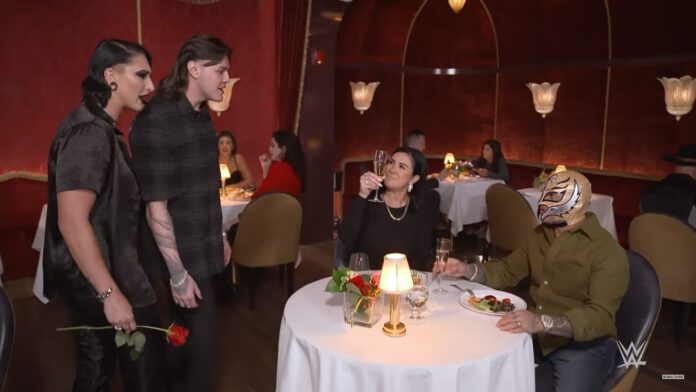 Dominik Mysterio crashes Rey Mysterio's valentine's day celebration