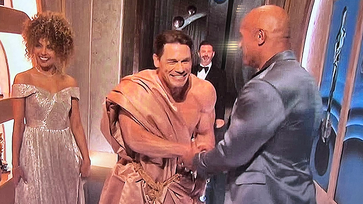 WWE Megastars Collide: The Rock & John Cena Reunite Backstage At 2024 Oscars