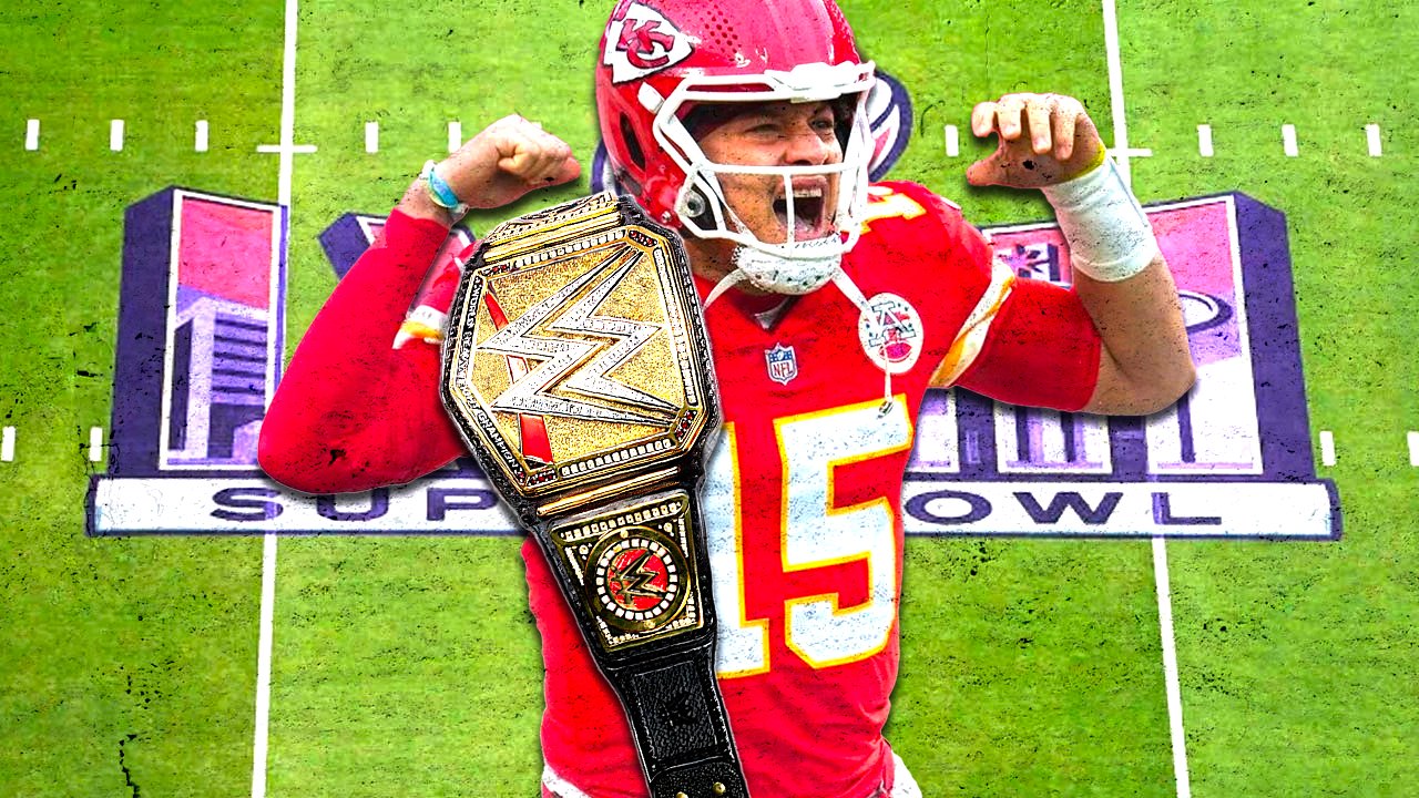 Patrick Mahomes & Kansas City Chiefs Celebrate With WWE Championship After Super Bowl Win