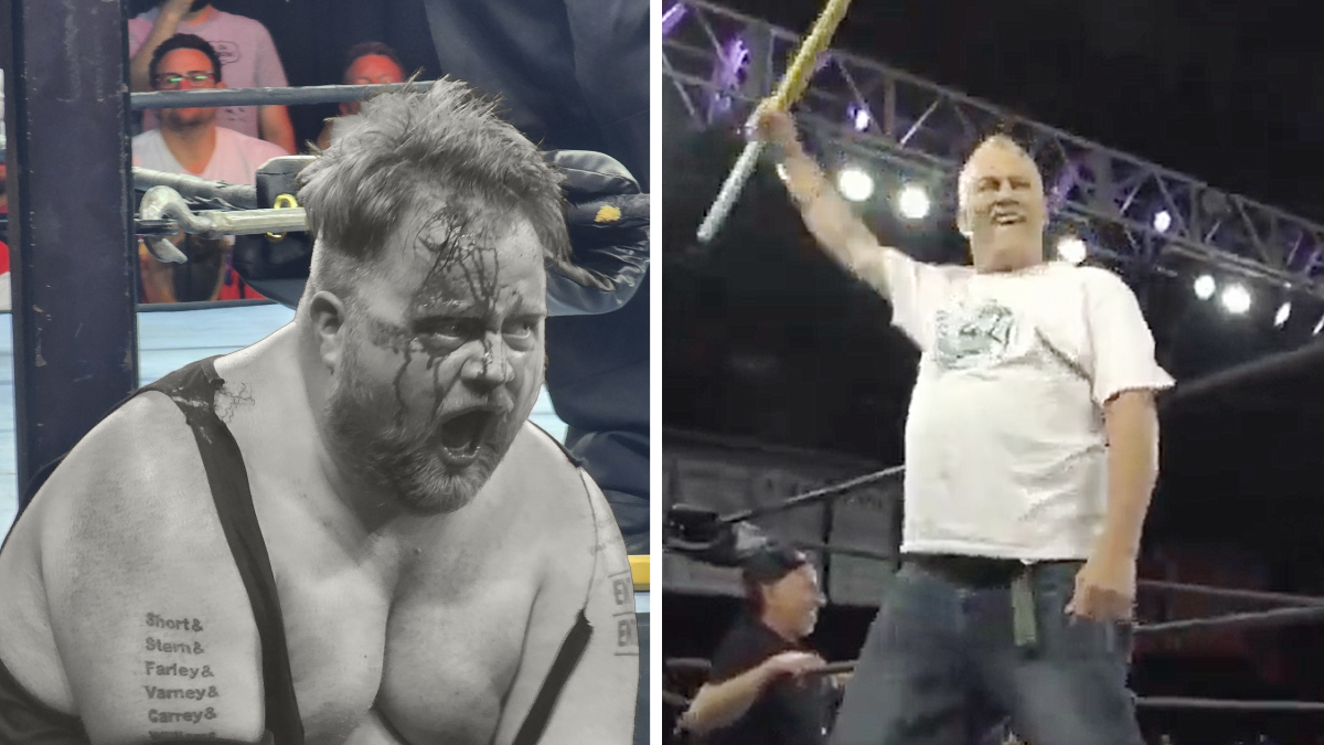 Paul Walter Hauser Beats Sami Callihan at WrestleCon Supershow,  The Sandman Appears