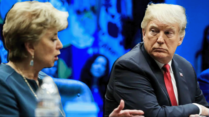 Linda McMahon with Donald Trump