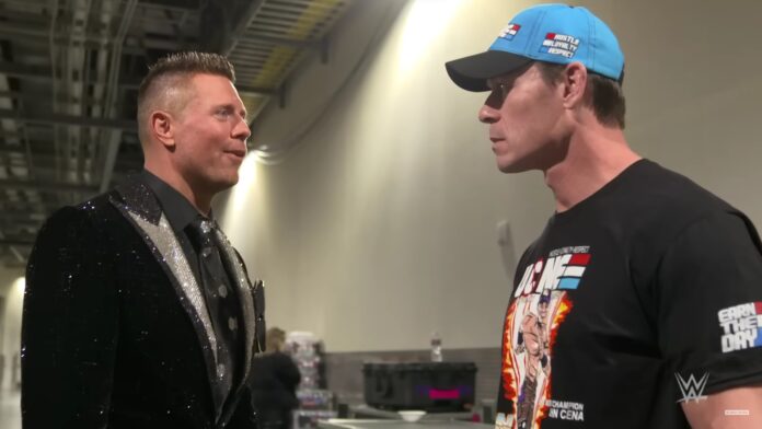 The Miz and John Cena bacsktage. (Credit: WWE YouTube)