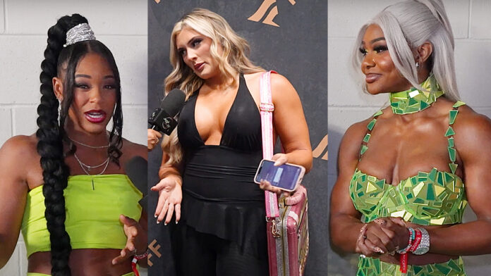 Bianca Belair, Tiffany Stratton, Jade Cargill