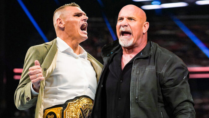 Gunther and Bill Goldberg at WWE Bad Blood 2024