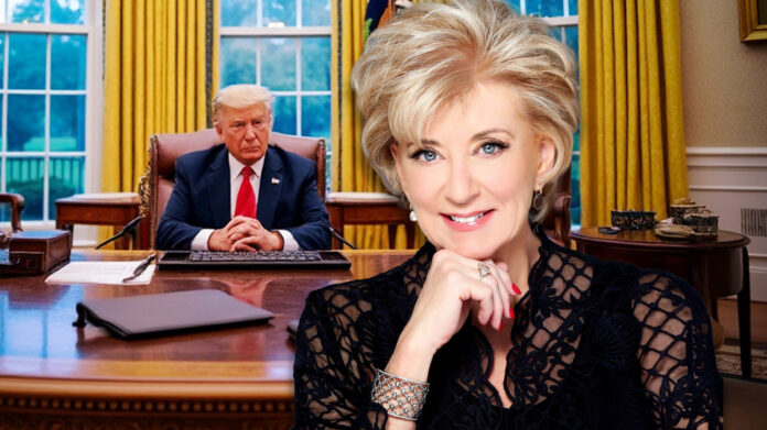 Linda McMahon and President Donald Trump