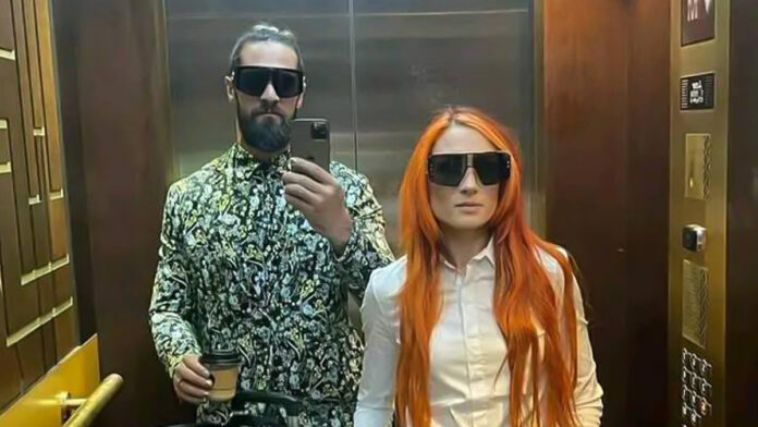 Becky Lynch and Seth Rollins